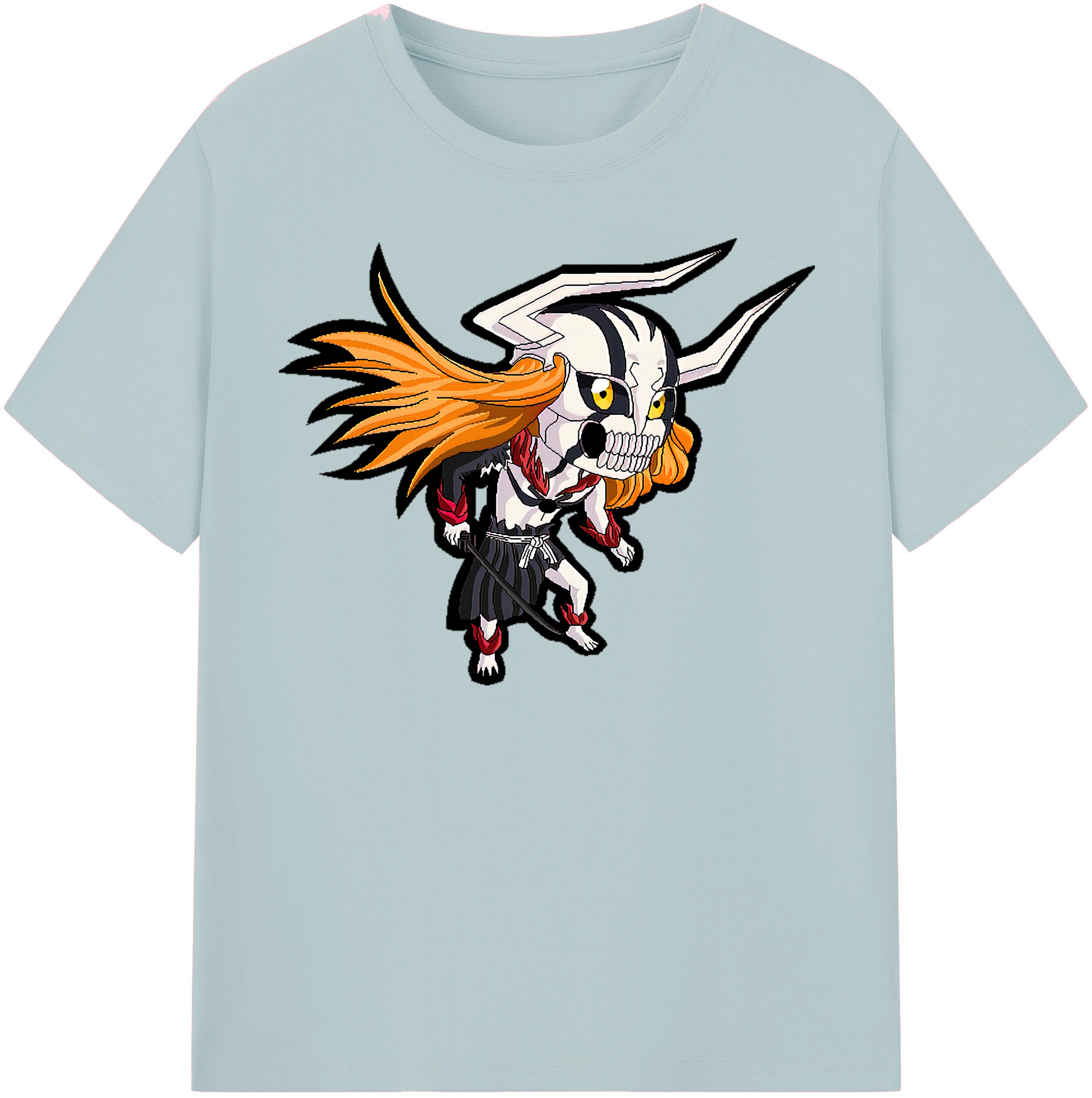 （画像用） ブリーチ 黒崎一護（くろさき いちご）BLEACH Kurosaki Ichigo 綿100％半袖Tシャツ（フロントプリント）